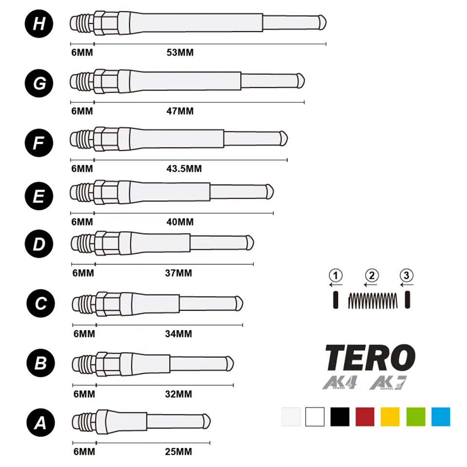 Cuesoul Tero AK7 Original Dart Shafts - B 32mm Ice